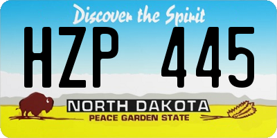 ND license plate HZP445