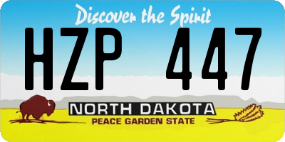ND license plate HZP447