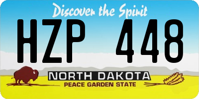 ND license plate HZP448