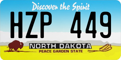 ND license plate HZP449