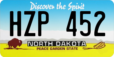 ND license plate HZP452