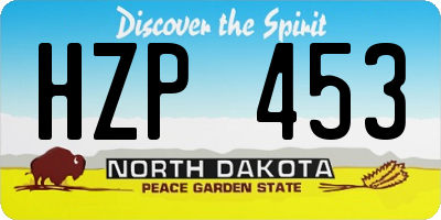 ND license plate HZP453