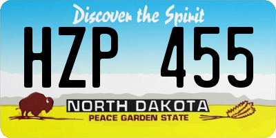 ND license plate HZP455