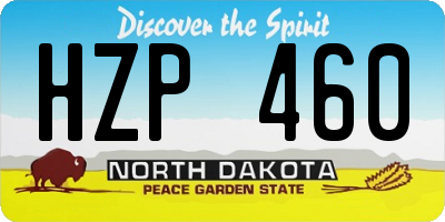 ND license plate HZP460
