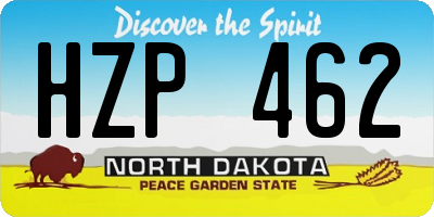 ND license plate HZP462