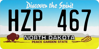 ND license plate HZP467