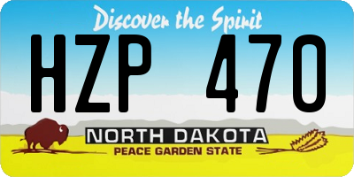 ND license plate HZP470