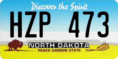 ND license plate HZP473