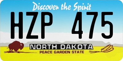ND license plate HZP475