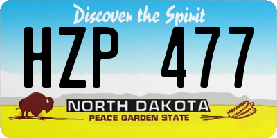 ND license plate HZP477