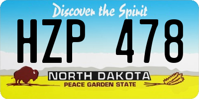 ND license plate HZP478