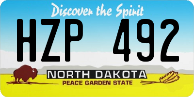ND license plate HZP492