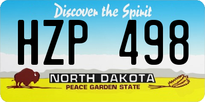 ND license plate HZP498
