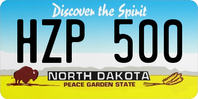 ND license plate HZP500