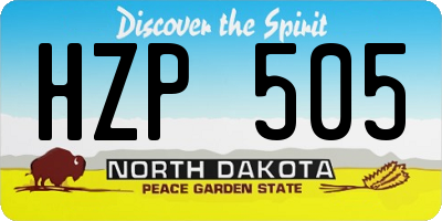 ND license plate HZP505