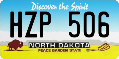 ND license plate HZP506