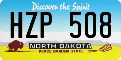 ND license plate HZP508