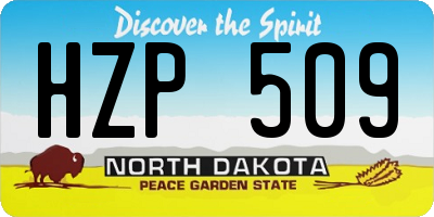 ND license plate HZP509