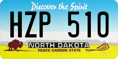 ND license plate HZP510