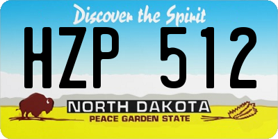 ND license plate HZP512