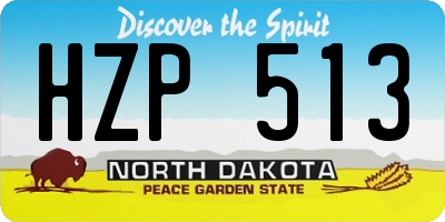 ND license plate HZP513
