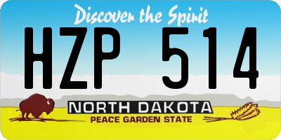 ND license plate HZP514