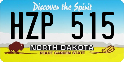 ND license plate HZP515