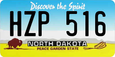 ND license plate HZP516