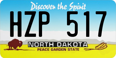 ND license plate HZP517