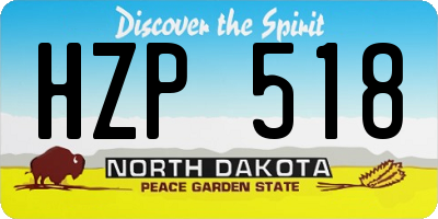 ND license plate HZP518