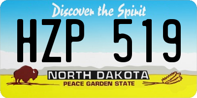 ND license plate HZP519