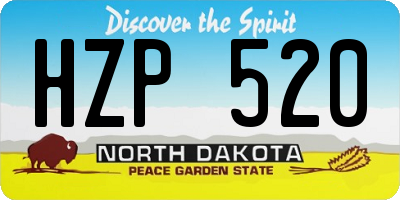 ND license plate HZP520