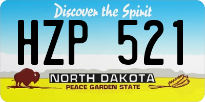 ND license plate HZP521