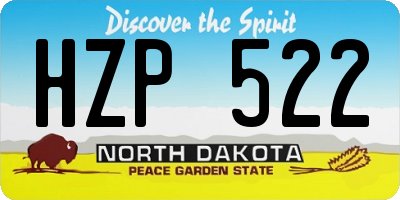ND license plate HZP522