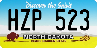 ND license plate HZP523