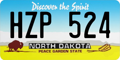 ND license plate HZP524