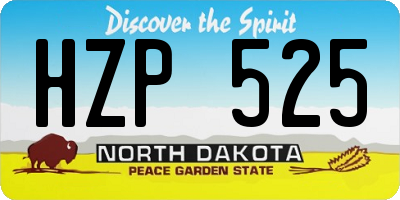 ND license plate HZP525