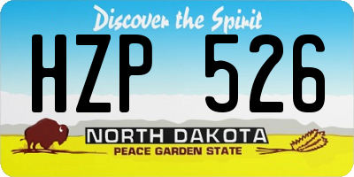 ND license plate HZP526