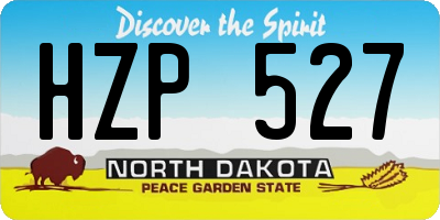 ND license plate HZP527
