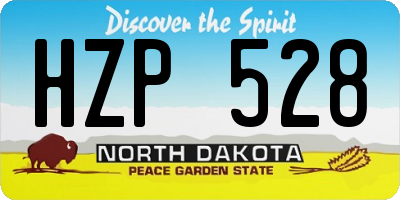 ND license plate HZP528