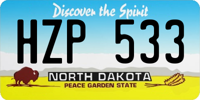 ND license plate HZP533