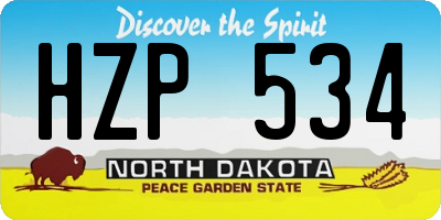 ND license plate HZP534