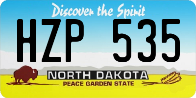 ND license plate HZP535