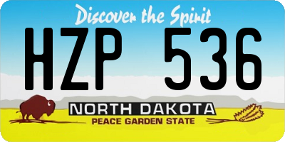ND license plate HZP536