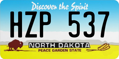ND license plate HZP537