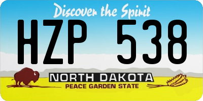 ND license plate HZP538
