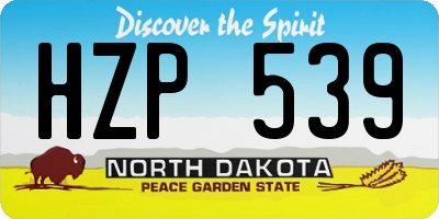 ND license plate HZP539