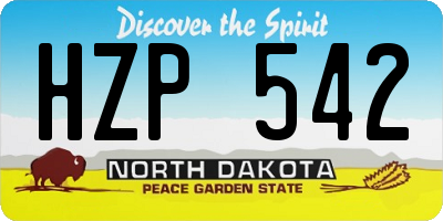 ND license plate HZP542