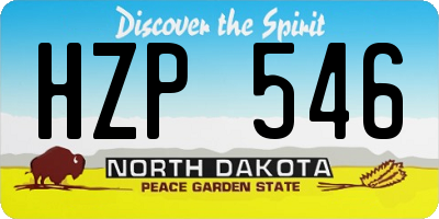 ND license plate HZP546