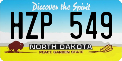ND license plate HZP549